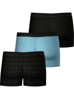 Lot de 3 boxers classiques en coton bicolores à pois et à ceinture élastiquée