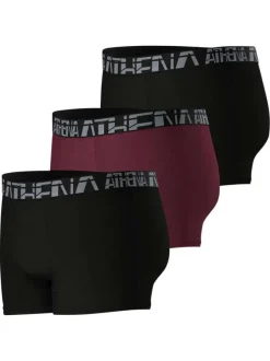 Lot de 3 boxers classiques en coton bicolores unis à ceintures élastiquées