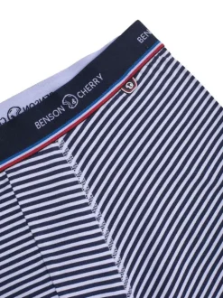 Lot de 2 boxers classiques en coton blanc et marine unis avec nom de la marque