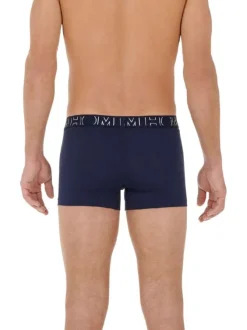 Lot de 3 boxers classiques en coton bleu avec un imprimé fleurs abstraits