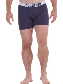 Lot de 2 boxers classiques en coton bleu unis avec une coupe fermée
