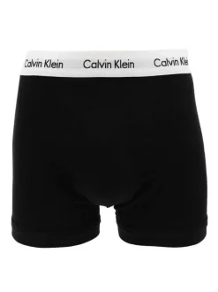 Lot de 3 Boxers classiques en coton gris unis coupe fermée avec ceinture blanche