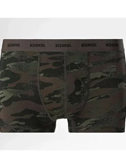 Lot de 3 boxers classiques en coton kaki à imprimé camouflage