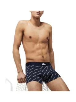 Lot de 3 boxers classiques en coton marine, gris et bleu coupe fermée