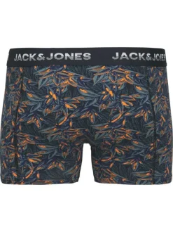 Lot de 3 boxers classiques en coton mélangé marine à motifs et coupe fermée