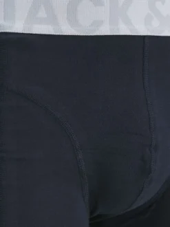 Lot de 3 boxers classiques en coton mélangé marine unis avec une coupe fermée