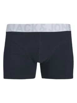 Lot de 3 boxers classiques en coton mélangé marine unis avec une coupe fermée