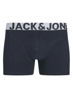 Lot de 3 boxers classiques en coton mélangé marine unis avec une coupe fermée
