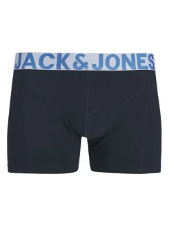 Lot de 3 boxers classiques en coton mélangé marine unis avec une coupe fermée