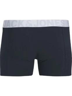Lot de 3 boxers classiques en coton mélangé marine unis avec une coupe fermée