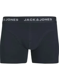 Lot de 3 boxers classiques en coton mélangé marine unis à coupe fermée