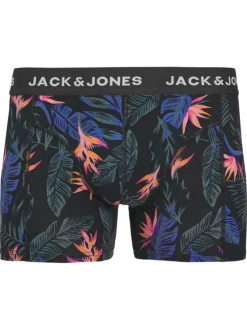 Lot de 2 boxers classiques en coton mélangé noir à coupe fermée avec des motifs