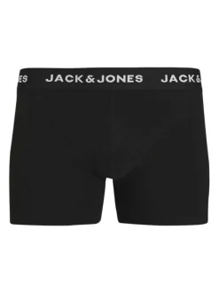 Lot de 3 boxers classiques en coton mélangé noir uni avec une coupe fermée