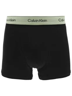Lot de 3 boxers classiques en coton mélangé noir uni avec une coupe fermée