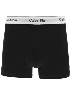 Lot de 3 boxers classiques en coton mélangé noir uni avec une coupe fermée