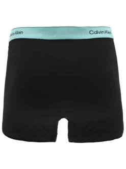 Lot de 3 boxers classiques en coton mélangé noir uni avec une coupe fermée