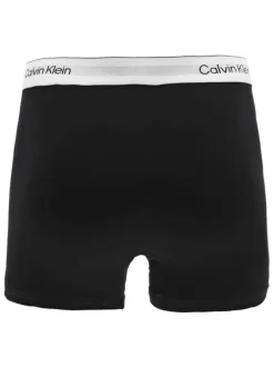 Lot de 3 boxers classiques en coton mélangé noir uni avec une coupe fermée