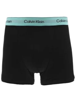 Lot de 3 boxers classiques en coton mélangé noir uni avec une coupe fermée