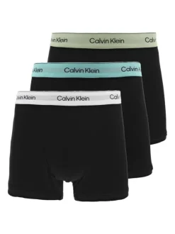 Lot de 3 boxers classiques en coton mélangé noir uni avec une coupe fermée