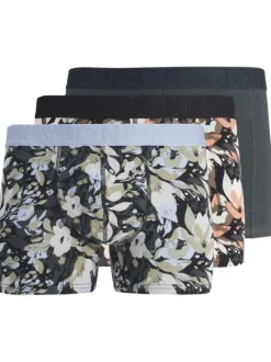 Lot de 3 boxers classiques en coton multicolore fleuris à coupe fermée