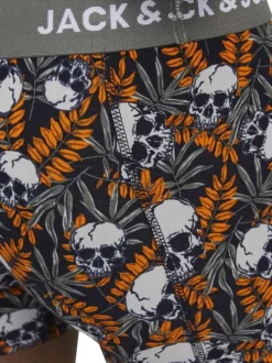 Lot de 3 boxers classiques en coton multicolore à imprimé têtes de morts