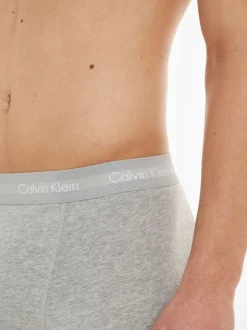 Lot de 3 Boxers classiques en coton multicolores unies avec nom de la marque