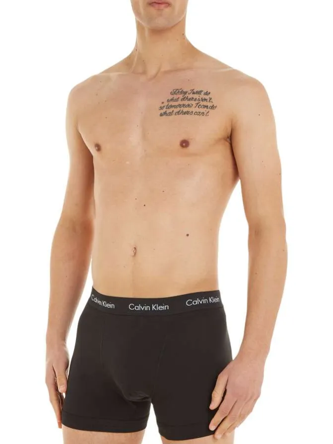 Lot de 3 Boxers classiques en coton multicolores unies avec nom de la marque