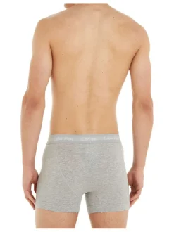 Lot de 3 Boxers classiques en coton multicolores unies avec nom de la marque