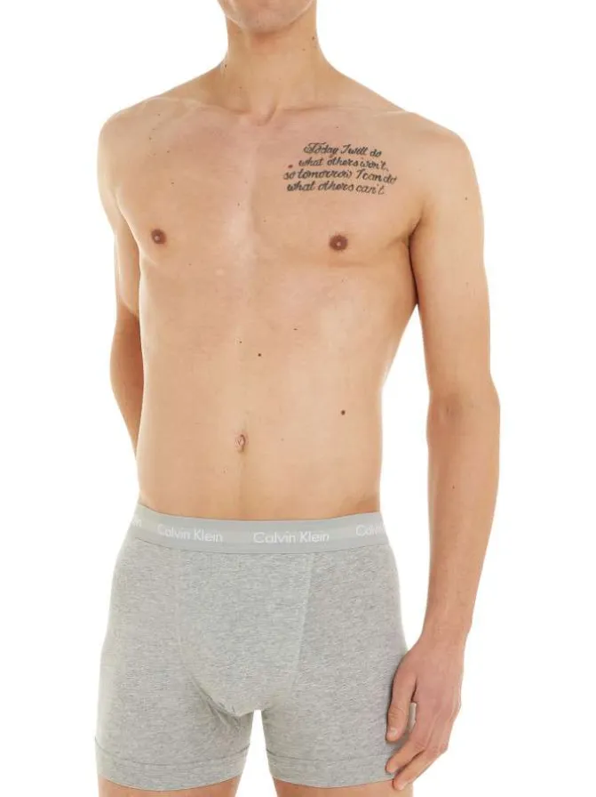 Lot de 3 Boxers classiques en coton multicolores unies avec nom de la marque