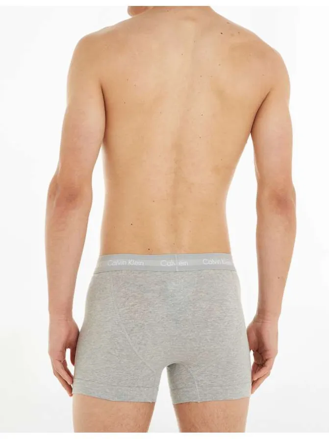 Lot de 3 Boxers classiques en coton multicolores unies avec nom de la marque