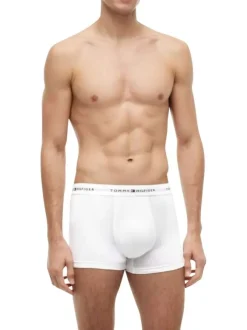 Lot de 3 boxers classiques en coton multicolores unis avec le nom de la marque