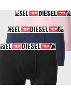 Lot de 3 boxers classiques en coton multicolores unis avec le nom de la marque