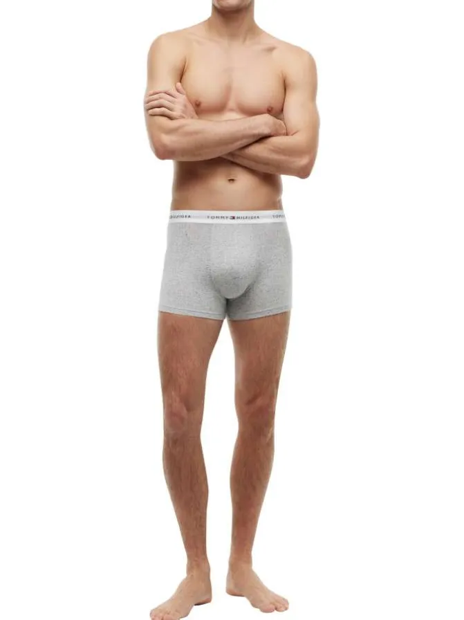 Lot de 3 boxers classiques en coton multicolores unis avec une taille élastiquée