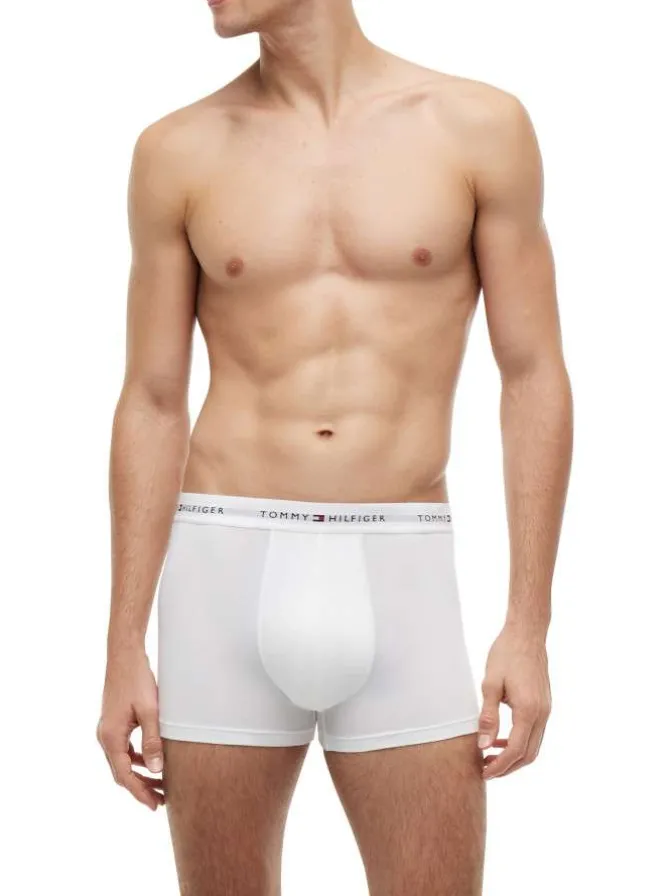 Lot de 3 boxers classiques en coton multicolores unis avec une taille élastiquée