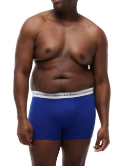 Lot de 3 boxers classiques en coton multicolores unis avec une taille élastiquée