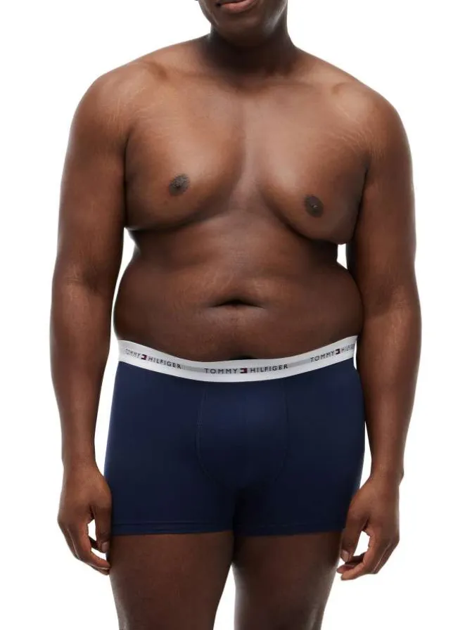Lot de 3 boxers classiques en coton multicolores unis avec une taille élastiquée