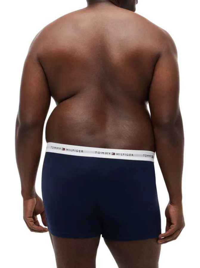 Lot de 3 boxers classiques en coton multicolores unis avec une taille élastiquée