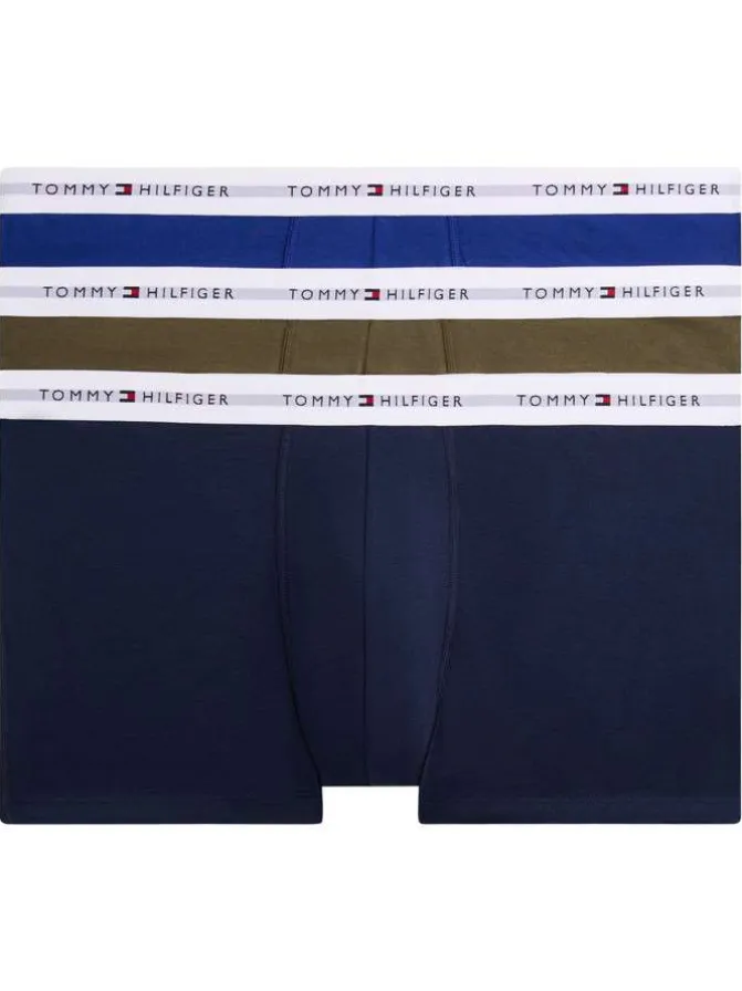 Lot de 3 boxers classiques en coton multicolores unis avec une taille élastiquée
