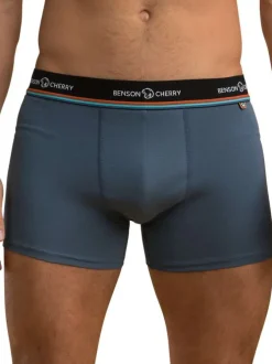 Lot de 2 boxers classiques en coton multicolores unis avec une taille élastiquée