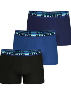 Lot de 3 boxers classiques en coton multicolores unis et à coupe fermée