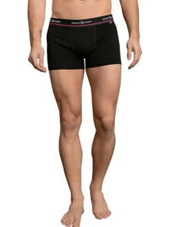 Lot de 2 boxers classiques en coton multicolores unis pourvu du nom de la marque