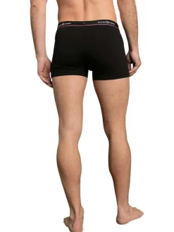 Lot de 2 boxers classiques en coton multicolores unis pourvu du nom de la marque