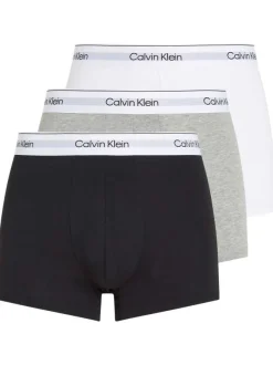 Lot de 3 Boxers classiques en coton multicolore uni coupe fermée