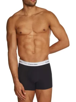 Lot de 3 Boxers classiques en coton multicolore uni coupe fermée