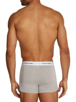 Lot de 3 Boxers classiques en coton multicolore uni coupe fermée