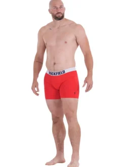 Lot de 2 boxers classiques en coton multicolore unis avec ceinture élastiquée