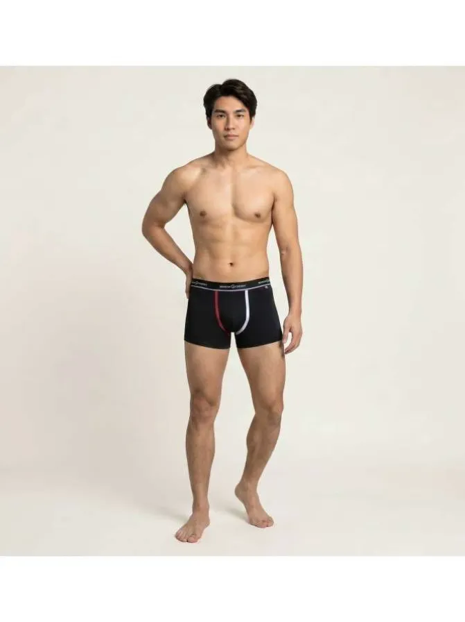 Lot de 2 boxers classiques en coton multicolore unis avec nom de la marque