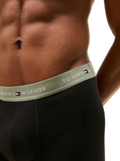 Lot de 3 boxers classiques en coton noirs avec taille élastiquée
