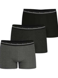 Lot de 3 boxers classiques en coton noirs imprimés à taille élastiquée