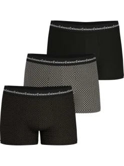 Lot de 3 boxers classiques en coton noirs à motifs avec le nom de la marque